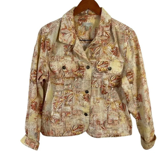 Christoper & Banks Shacket Jacket Shirt Button Up Yellow Rustic Sandy Medium - Picture 1 of 7